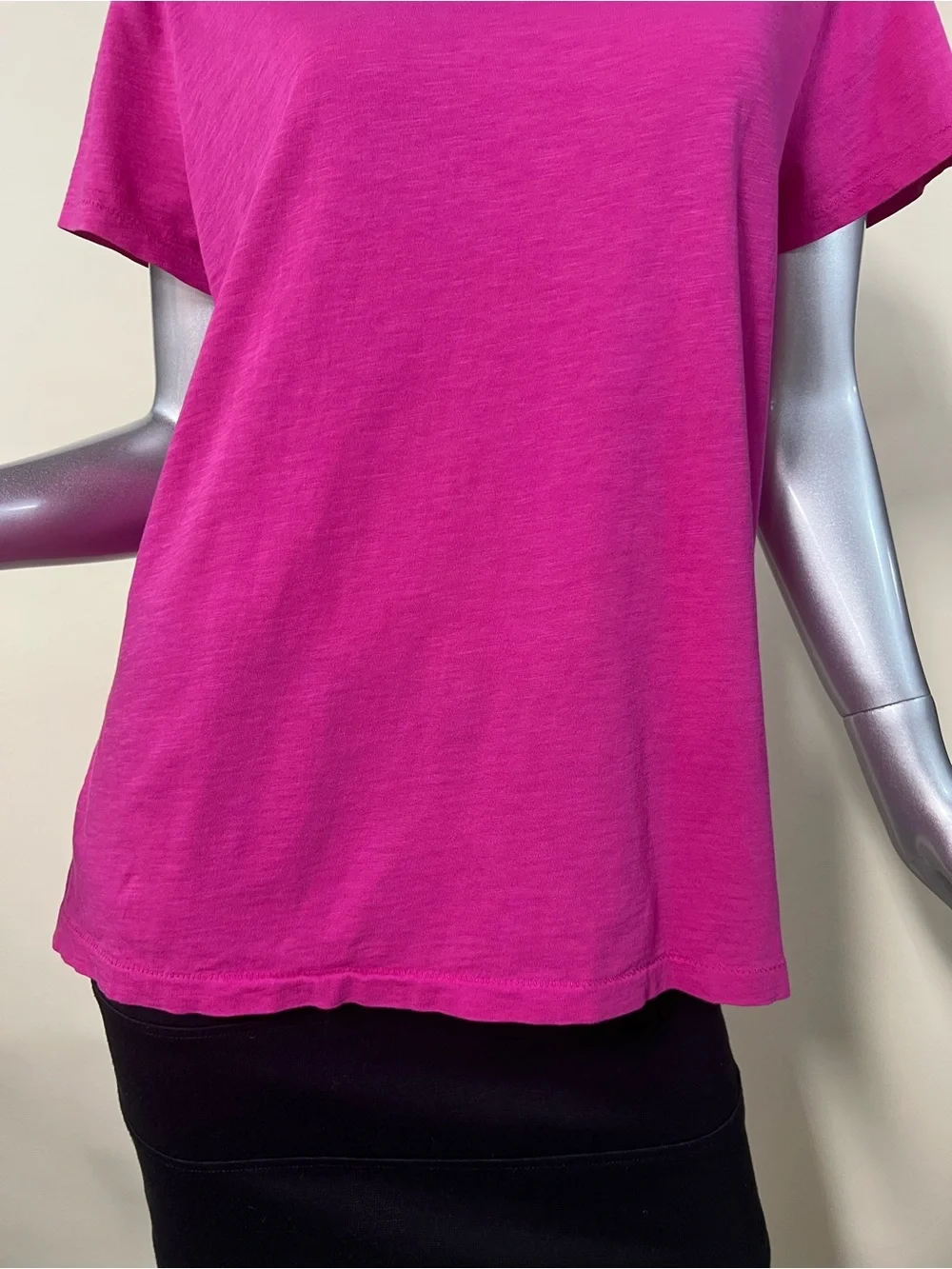 J. Crew Slub 100% Cotton Tee Magenta Pink Crew Neck T Shirt Size XL